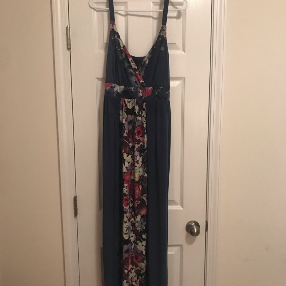 Soma Dress- Blue with Floral Print- So Soft!